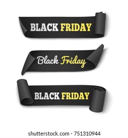 Black Friday. Set Ribbons. Sale. Vector illustration