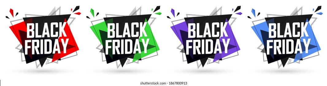 Black Friday, Set Sale banners design template, discount tags, final season offers, vector illustration