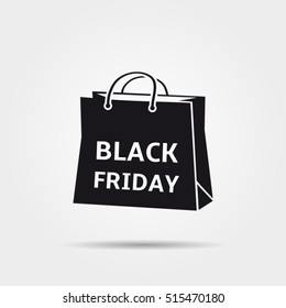 Black Friday shopping bag icon