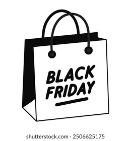 Black Friday Shopping Bag Vector Art