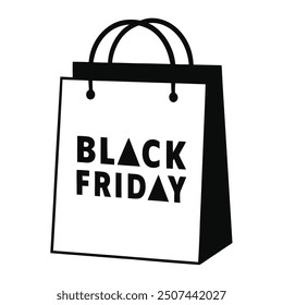 Black Friday Shopping Bag Vector Art