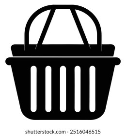 Black Friday Shopping Basket Silhouette Vector Illustration.