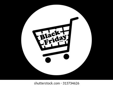 Black Friday Shopping Cart, vector illustration