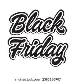 Black Friday Shopping Day  Calligraphy black text word and White Background, Vector Illustration Abstract Editable image
