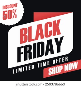 Black friday shopping day flyer background. Black friday social media banner template