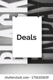 Black Friday shopping deals realistic vector banner template