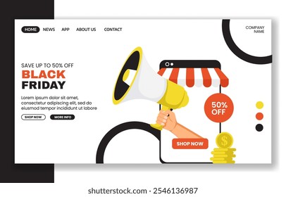 Black Friday Shopping Event Templates for Social Media Landing Page Design 