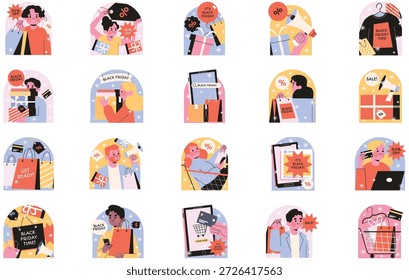 Black Friday And Shopping Illustrations Vector Illustration. Illustration symbol design template for web mobile UI element.