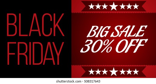 Black Friday shopping sale concept on black and red background. Black Friday banner. Best deal offer sign. Epic clearance sale. Vector Illustration.