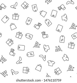 black friday shopping seamless pattern with white background. commercial shopping abstract vector texture for packaging, pattern on paper, wrappers