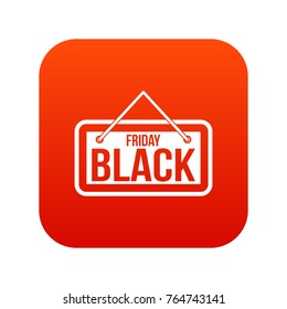 Black Friday signboard icon digital red for any design isolated on white vector illustration