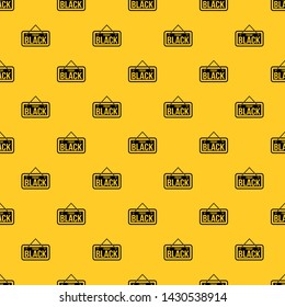 Black Friday signboard pattern seamless vector repeat geometric yellow for any design