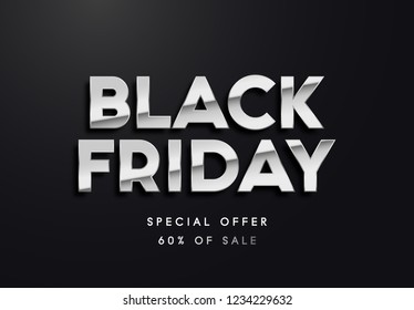 Black Friday silver vector illustration
