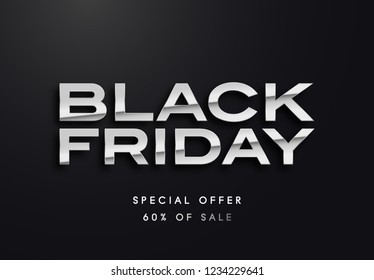 Black Friday silver vector illustration