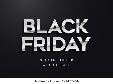 Black Friday silver vector illustration