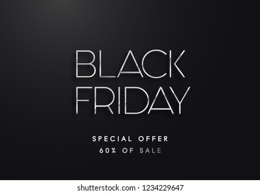 Black Friday silver vector illustration