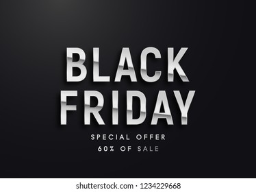Black Friday silver vector illustration