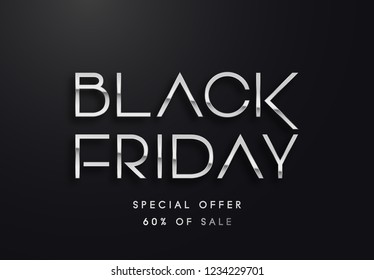 Black Friday silver vector illustration