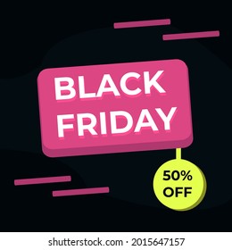 Concepto de diseño de medios sociales modernos y sencillos de Black Friday