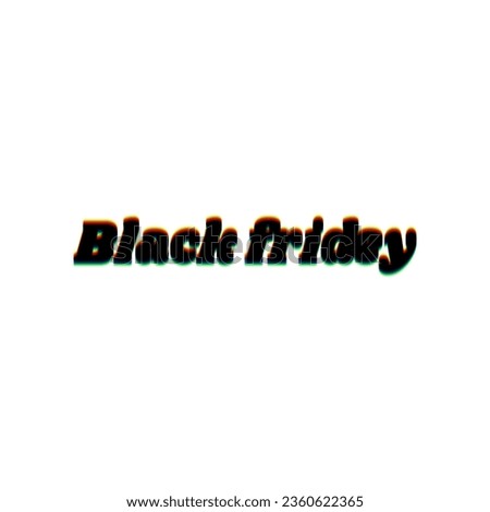 Black friday slogan. Black Icon with vertical effect of color edge aberration at white background. Illustration.