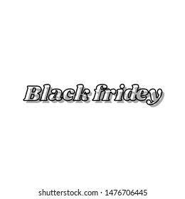 Black friday slogan. Black line icon with gray shifted flat filled icon on white background. Illustration.