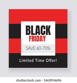 Black Friday Social Media banner Template. Anyone can use This Design Easily. Promotion web banner for social media. Elegant sale and discount promo - Vector.