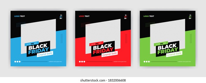 Black friday social media banner template design, Minimalistic abstract design for social media, ads, promo posters. Black friday business offer template.