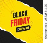 Black Friday social media post template, Black Friday sale, Exclusive Offer template. banner design for black Friday, Up to 75% off, 50%, 70% off, 80% off with multiple background, Offer template.