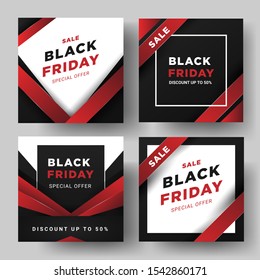 Black Friday Social Media Post Banner Template.With Modern Abstract Color Composition. Vector EPS 10 