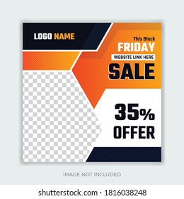Black Friday Social Media Post Banner Template. abstract and colorful design theme