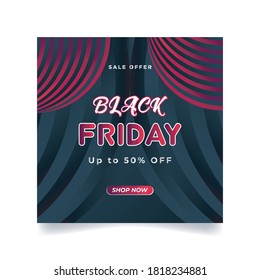 Black friday social media post sale banner design template