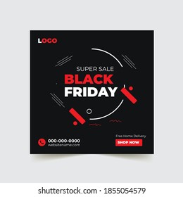 Black Friday social media post banner template 