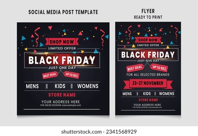 Black friday social media post design, Black Friday flyer design , Black friday promotion social media post and story template design, Black Friday sale banner design, social media stories collection