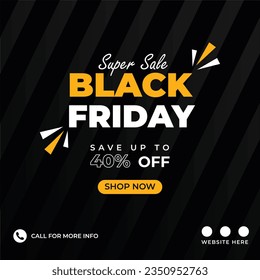 Black Friday Social Media Post design  
