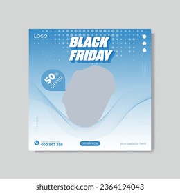 Black Friday social media post design vector template.