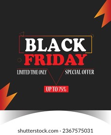 Black friday social media post and discount sale banner design template | Big mega flash super black friday podium sale