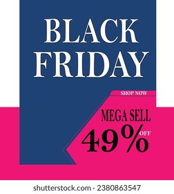 Black Friday social media post and discount sale banner design template. Discount Banner,  Black Friday modern background, sale banner.