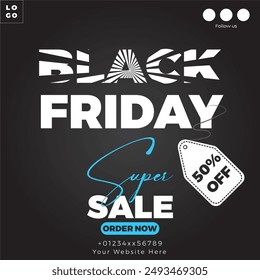Black friday social media post template
also usable as web banner