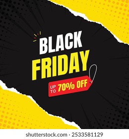 Black Friday social media post template, Black Friday venda, Exclusive Offer template. design de banner para Black Friday, Até 75% de desconto, 50%, 70% de desconto, 80% de desconto com vários planos de fundo, Modelo de oferta.