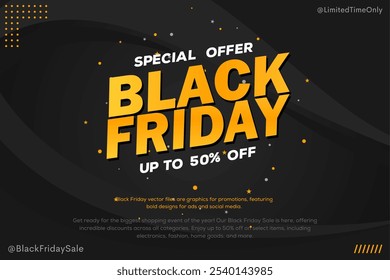 Black Friday Social Media Post Template, Black Friday Sale, Exclusive Offer Template. Banner-Design für schwarzen Freitag, bis zu 75% Rabatt, 50%, 70% Rabatt, 80% Rabatt mit mehreren Hintergrund, Angebotsvorlage.