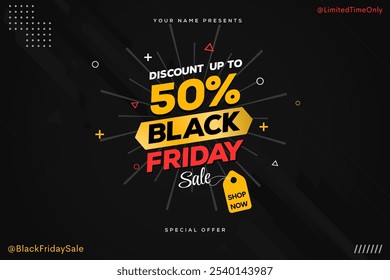 Black Friday social media post template, Black Friday sale, Exclusive Offer template. banner design for black Friday, Up to 75% off, 50%, 70% off, 80% off with multiple background, Offer template.