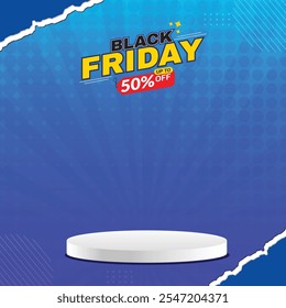 Black Friday social media post template with podium. Black Friday vector template product display.
Simple and modern vector illustration with yellow background. Product design with yellow background