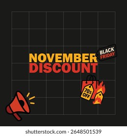 BLACK FRIDAY SOCIAL MEDIA POST WITH SET OF ELEMTNT FOR ADVERTISEMENT
