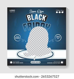 Black Friday social media post moda venda quadrado post e web banner template
