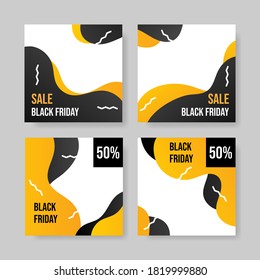 Black friday social media posts template. - Vector.