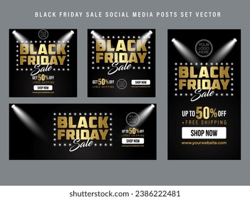 Vector de publicaciones en medios sociales del Viernes Negro