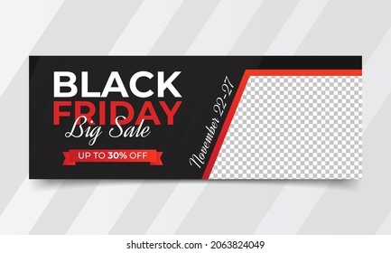 Black Friday social media sale cover photo and black friday web banner