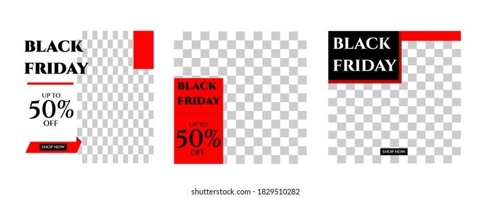 black friday social media template set bundle vector design