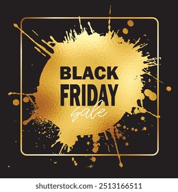 Black Friday social post design with black and gold gradient dropped colour 