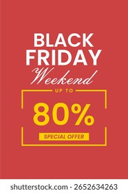 Plantilla de descuento especial de Black Friday: diseño audaz del 80 por ciento